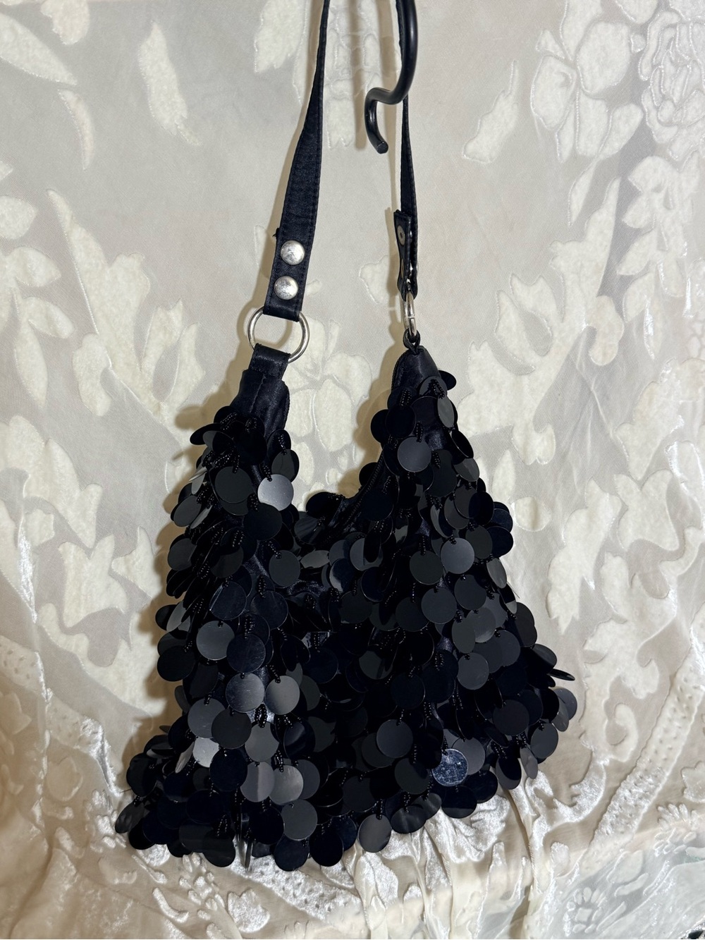Apt. 9 Black Sequin Disc Shoulder Bag
